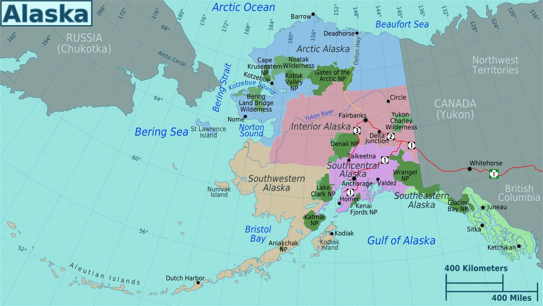 Large Regions Map Of Alaska State Alaska State USA Maps Of The 