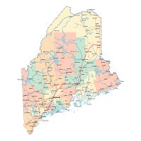 Large Map Of Maine State With Roads Highways Relief And Major Cities Maine State USA