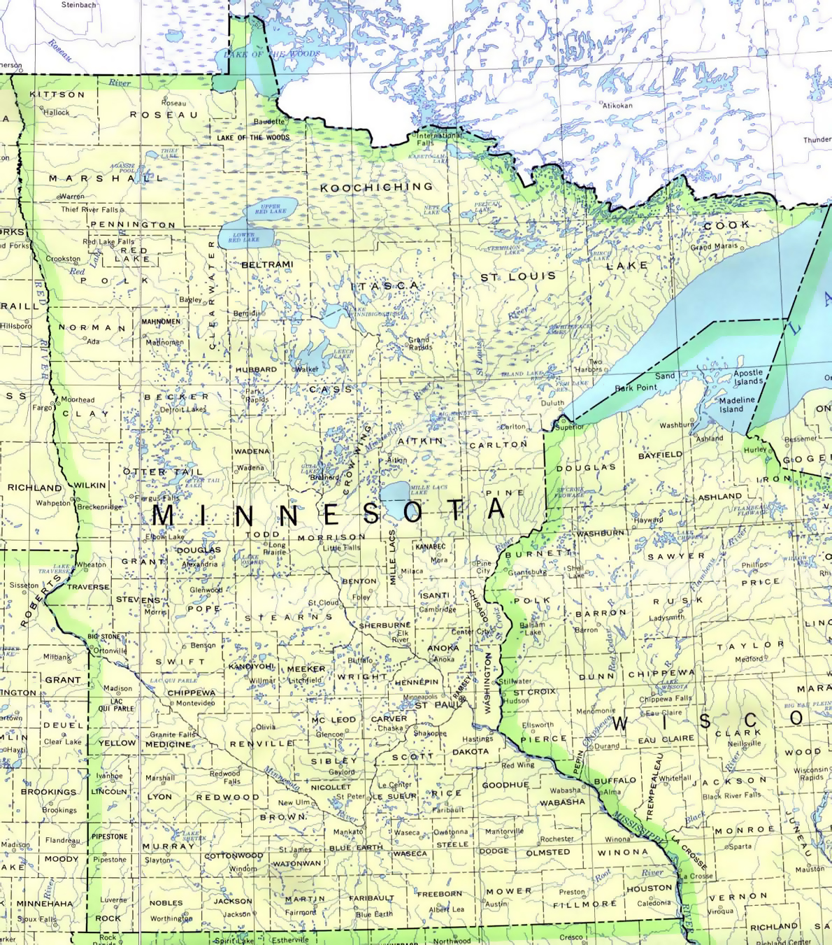 Administrative Map Of Minnesota State Minnesota State USA Maps Of