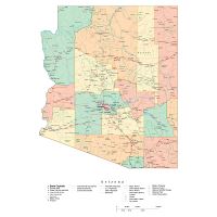 Large detailed tourist attractions panoramic map of Northern Arizona ...