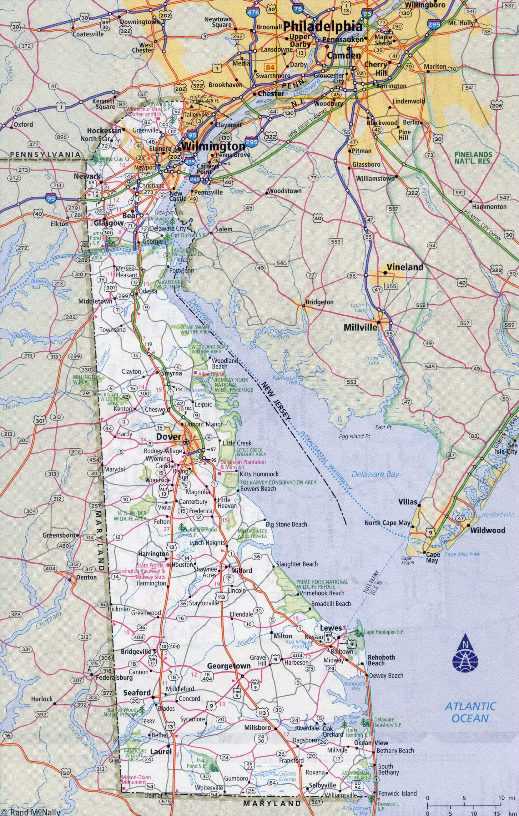 Large Map Of Delaware Large Detailed Roads And Highways Map Of Delaware State With All Cities |  Delaware State | Usa | Maps Of The Usa | Maps Collection Of The United  States Of America