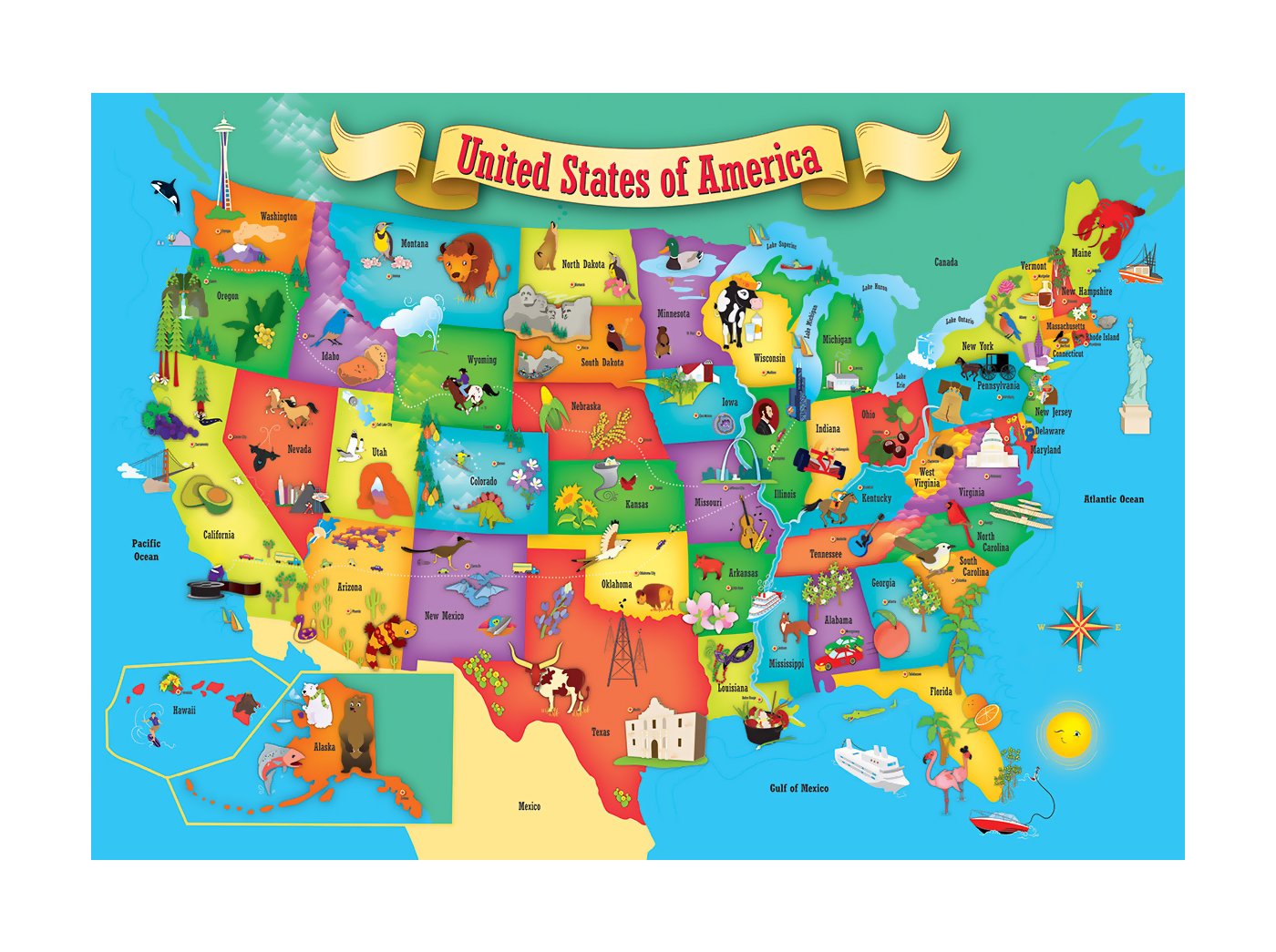 31 illustrated map of usa part 2 free download