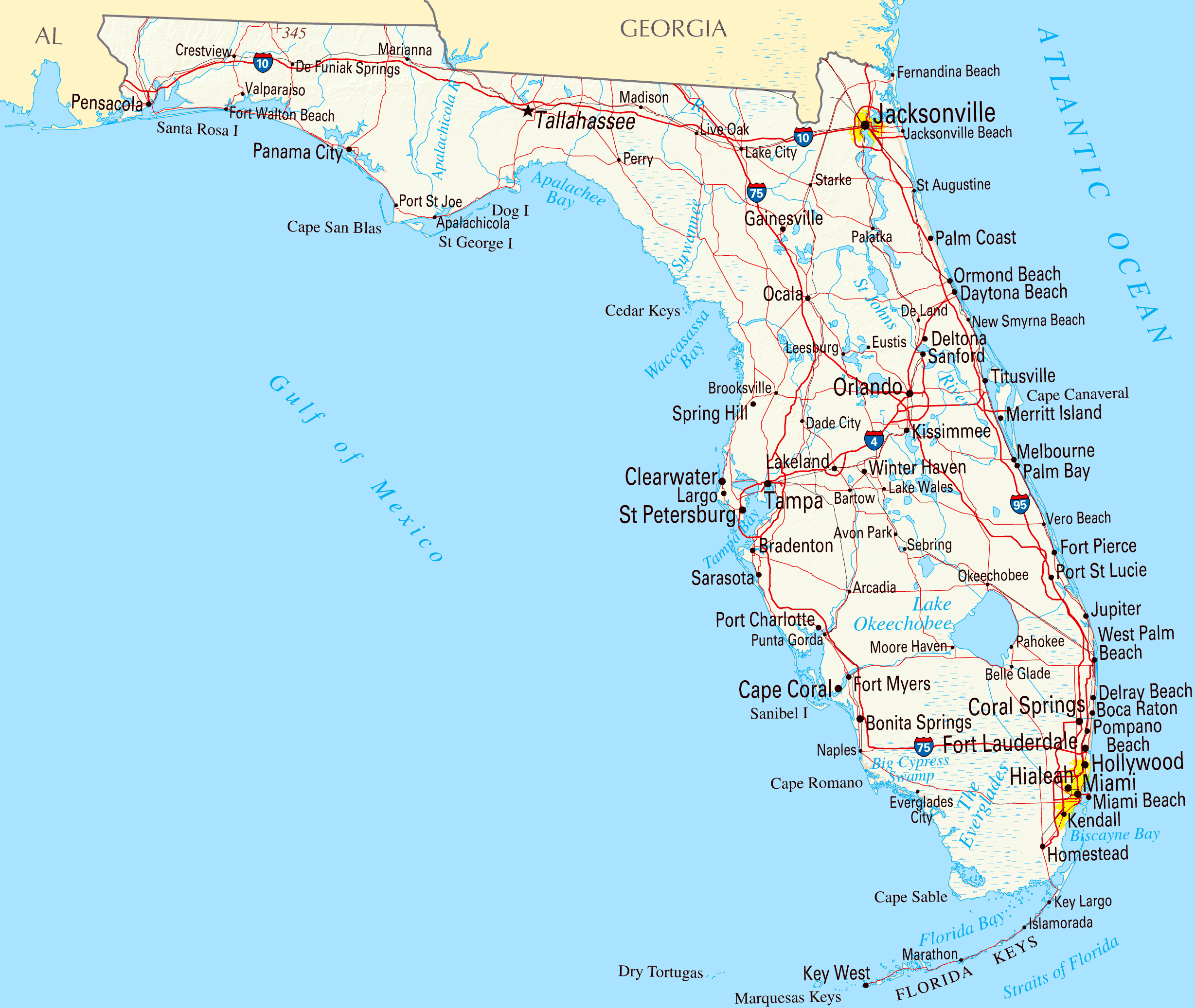 Free Printable Map Of Florida With Cities