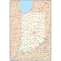 Large regions map of Indiana state | Indiana state | USA | Maps of the ...