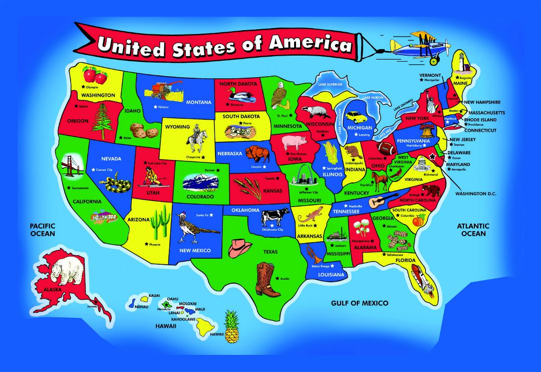 Large kids map of the USA | USA | Maps of the USA | Maps collection of