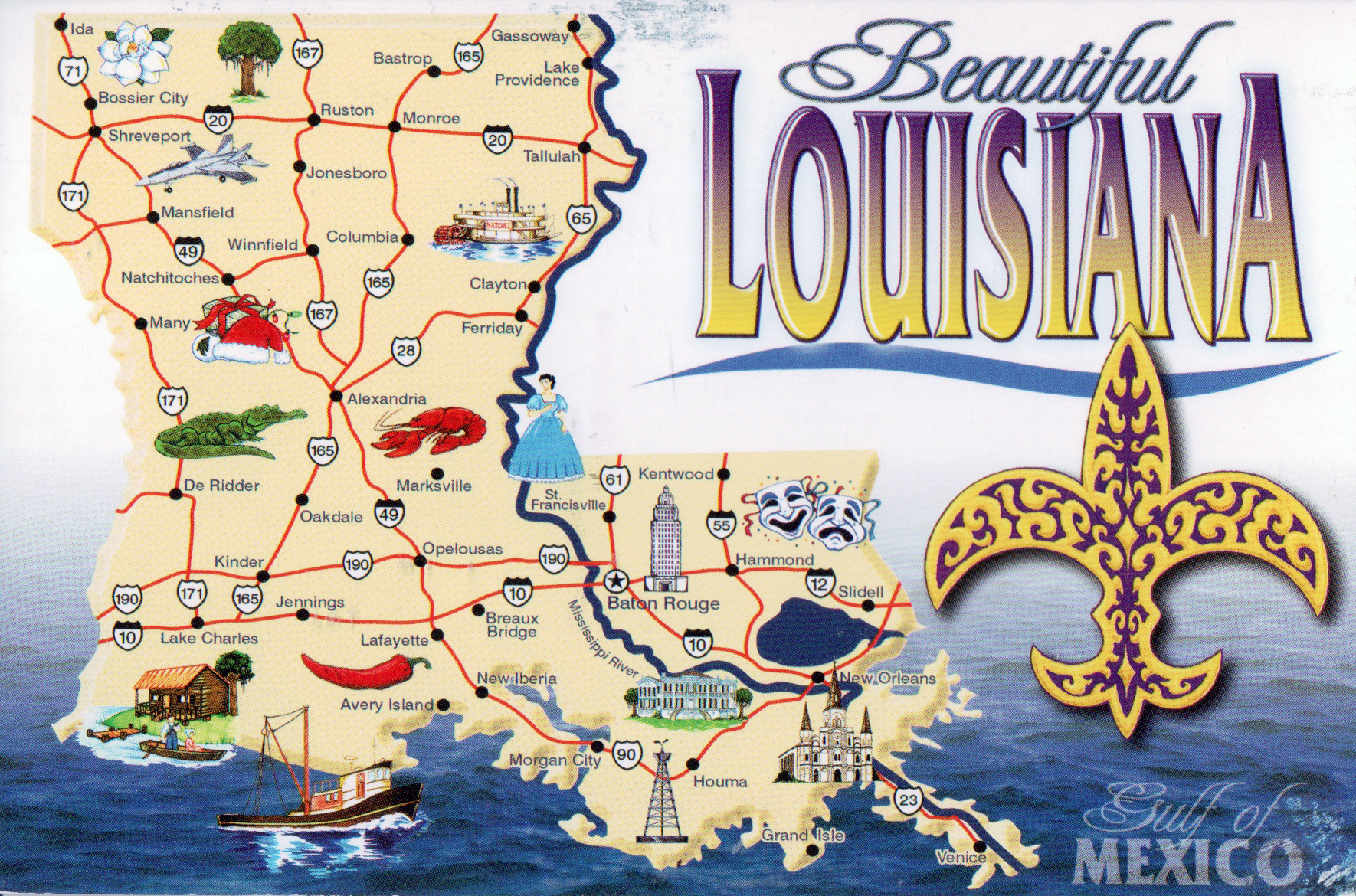 Map of Louisiana  Louisiana map, Louisiana, Louisiana state map