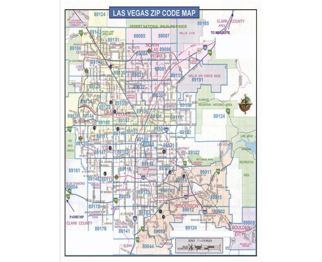Zip Code Map Of Las Vegas Nevada Map