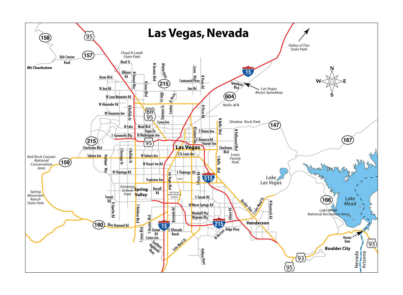 Detailed road map of Las Vegas | Las Vegas | Nevada state | USA | Maps