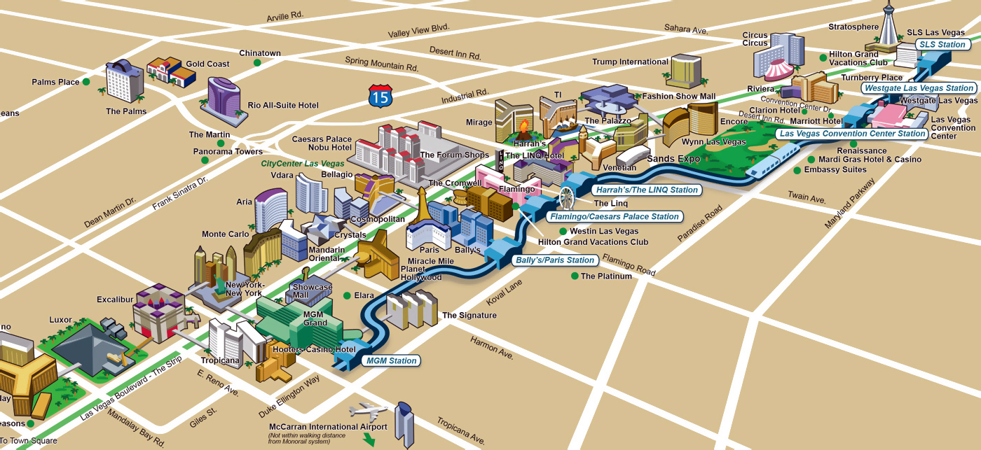 map of casinos on las vegas strip