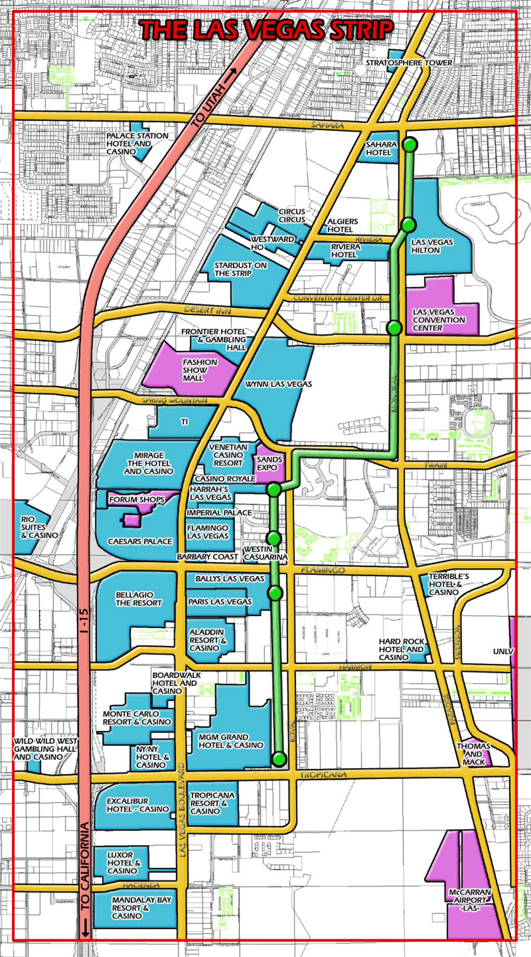 The Las Vegas Strip Map In 2023