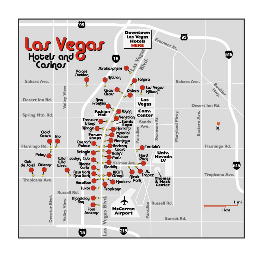 Riviera Hotel And Casino Map - Clark, Nevada, USA
