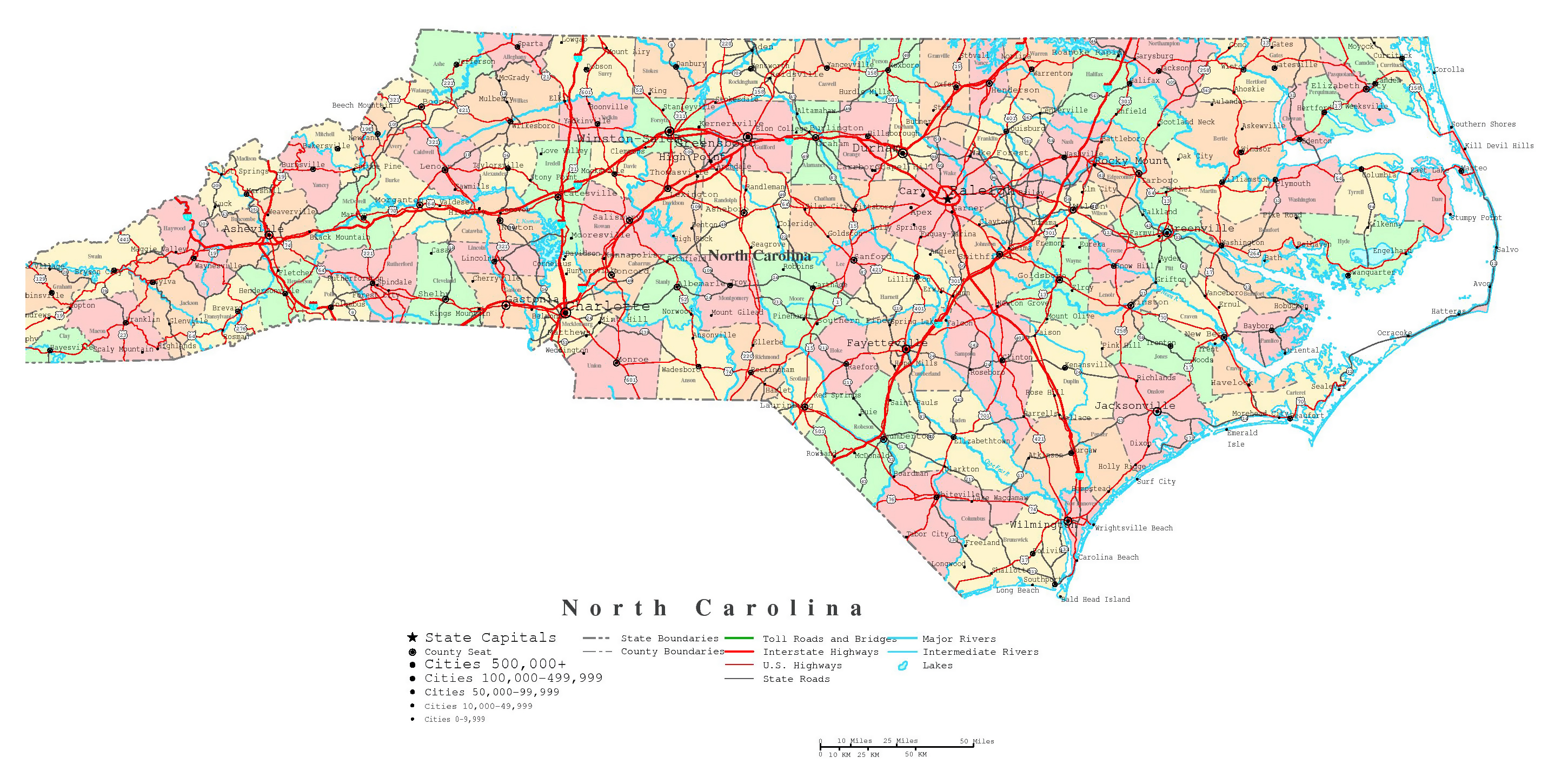 large-detailed-administrative-map-of-north-carolina-state-with-roads