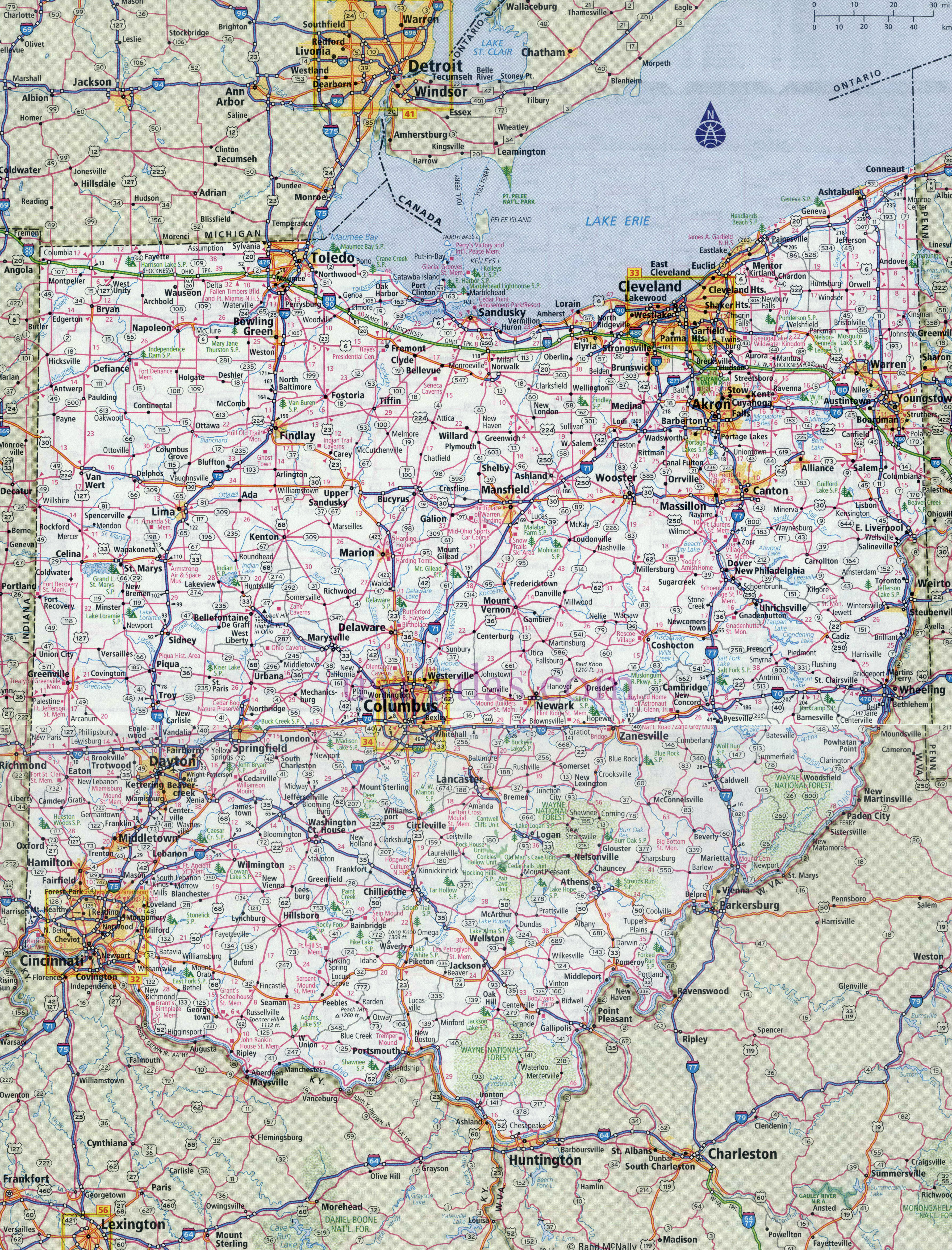 map of ohio major cities