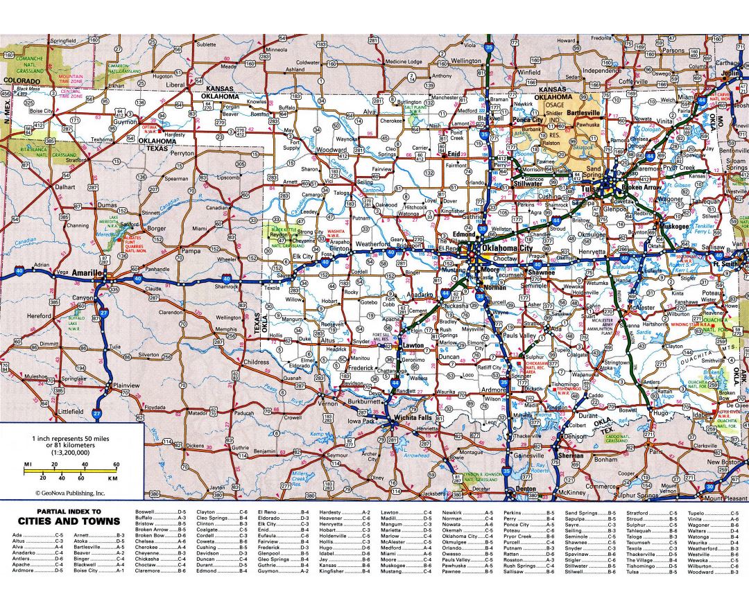 Maps of Oklahoma | Collection of maps of Oklahoma state | USA | Maps of ...