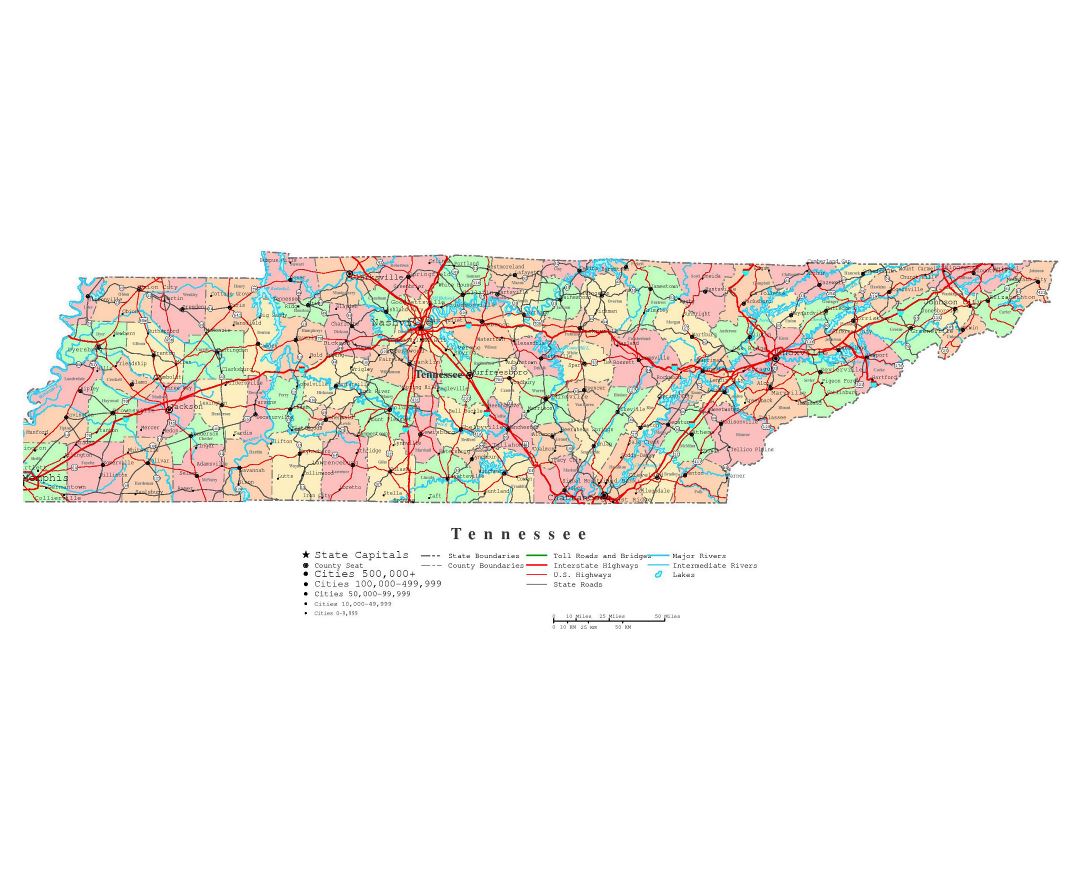 Maps of Tennessee | Collection of maps of Tennessee state | USA | Maps ...