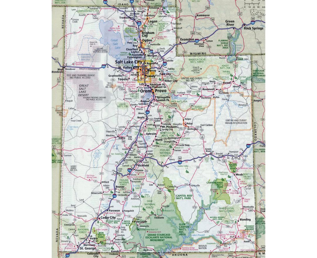 Maps Of Utah Collection Of Maps Of Utah State Usa Maps Of The Usa