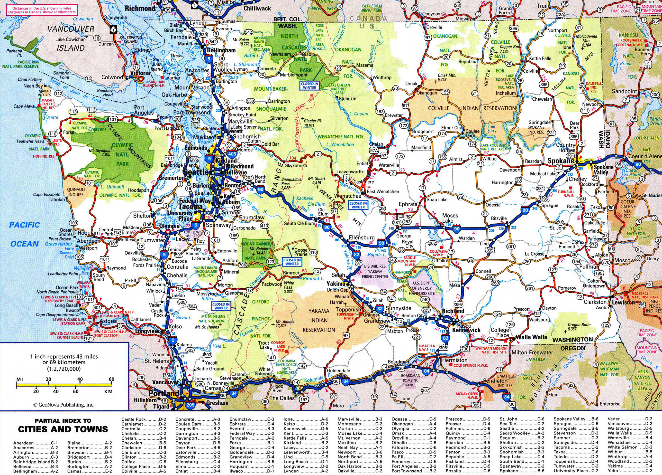 Large Detailed Roads And Highways Map Of Washington State With All Cities And National Parks Washington State Usa Maps Of The Usa Maps Collection Of The United States Of America